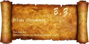 Blun Zotmund névjegykártya